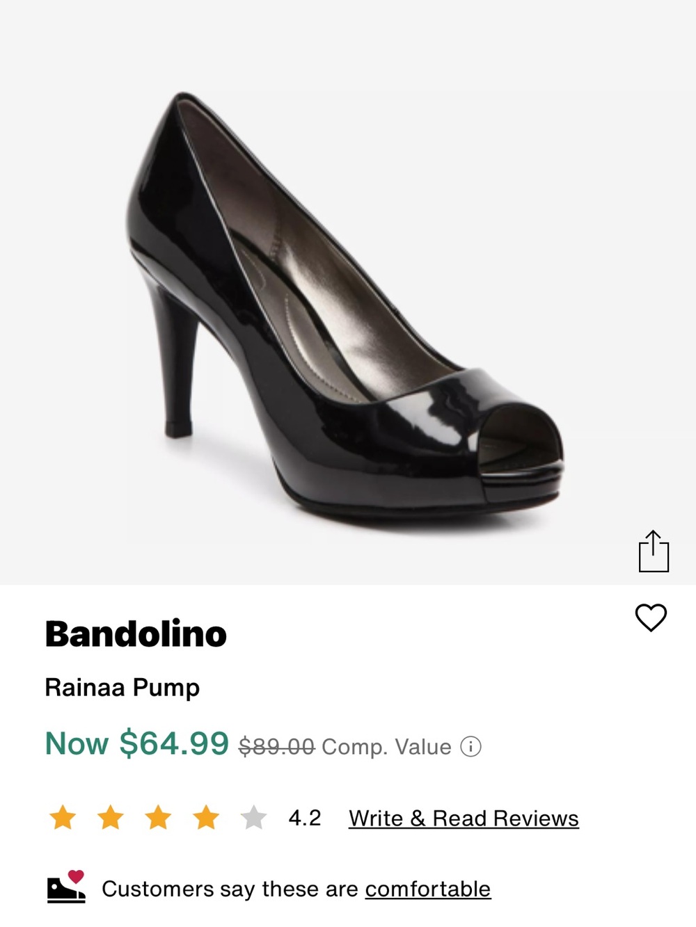 Bandolino Rainaa  Black Patent Leather Peep-Toe High Heels - Women